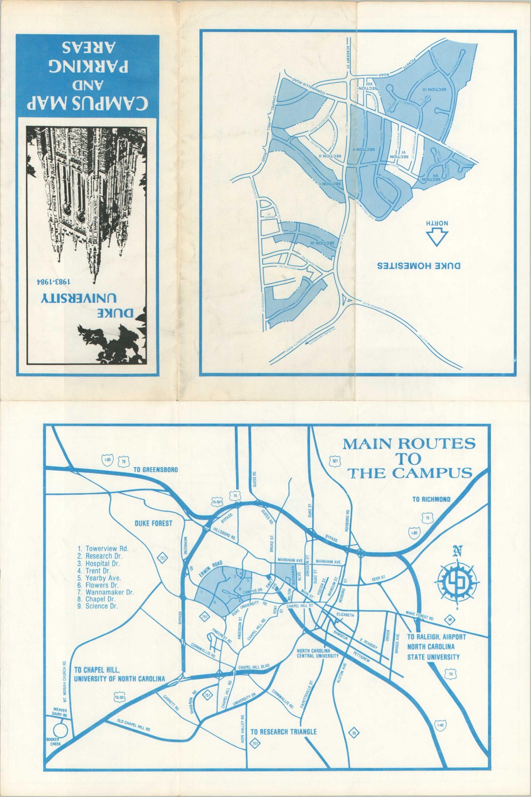 Duke University Campus Map Curtis Wright Maps