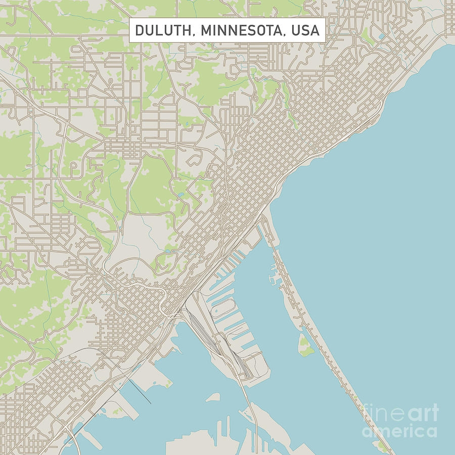 Duluth Minnesota US City Street Map Digital Art By Frank Ramspott Fine Art America