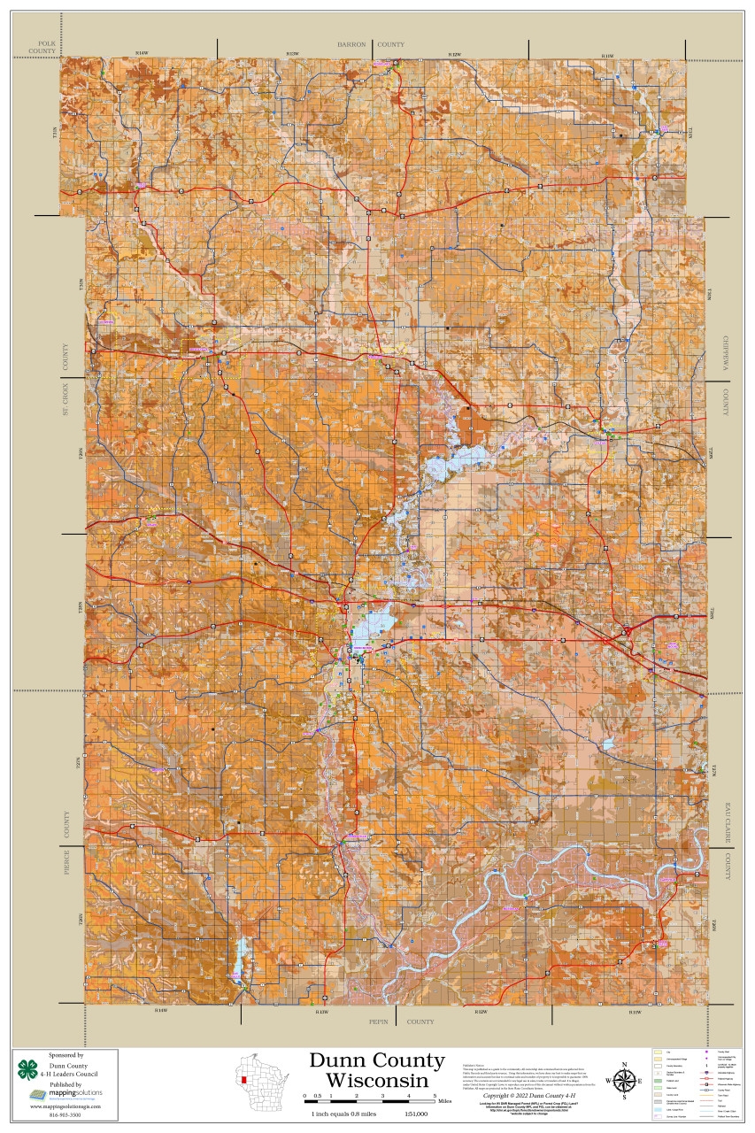 Dunn County Wisconsin 2022 Soils Wall Map Mapping Solutions