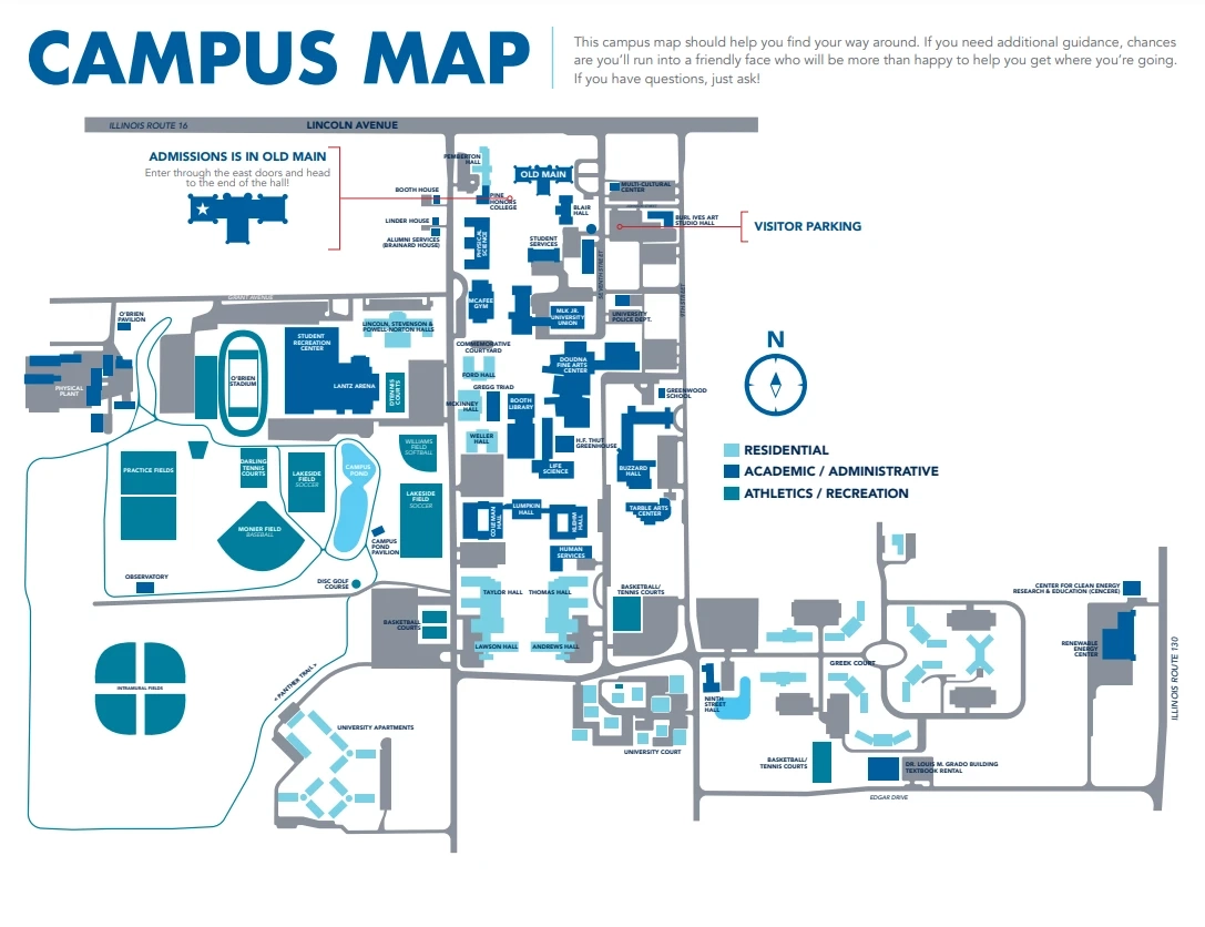 Eastern Illinois University Campus Map All Maps