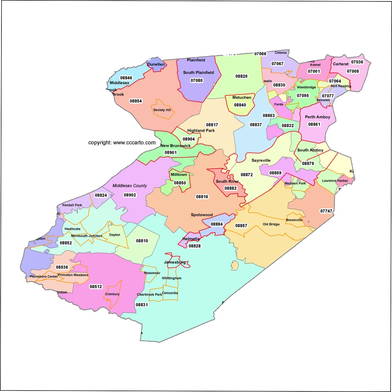 Edison ZIP Codes Map Middlesex County ZIP Codes Map New Jersey Edison ZIP Codes Map Middlesex County ZIP Codes Map New Jersey