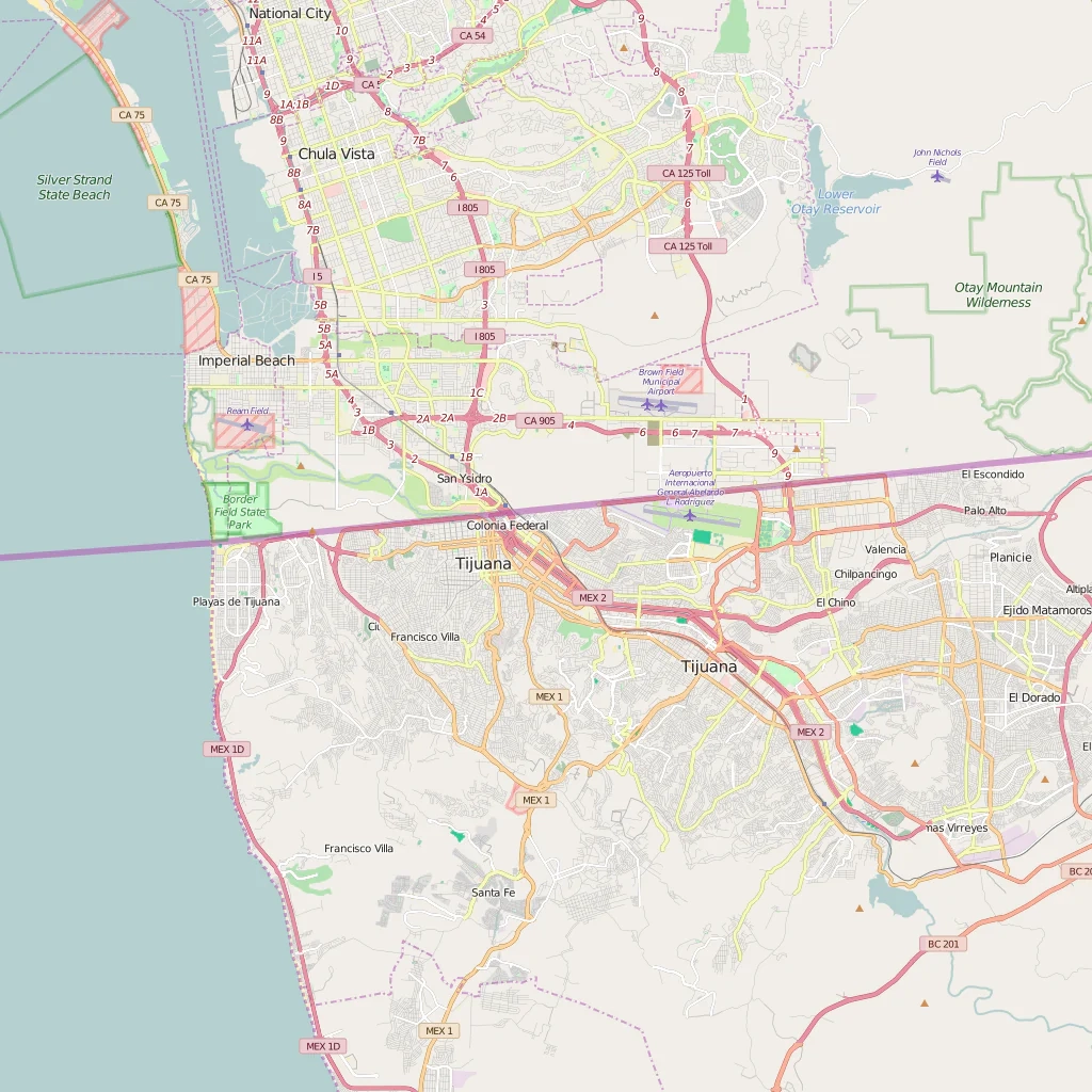 Editable City Map Of Tijuana Map Illustrators Editable City Map Of Tijuana Map Illustrators