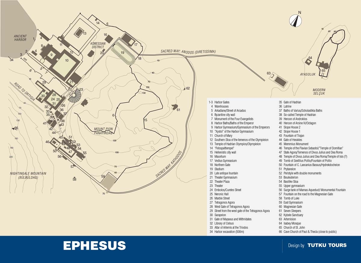Ephesus map Ancient Biblical World