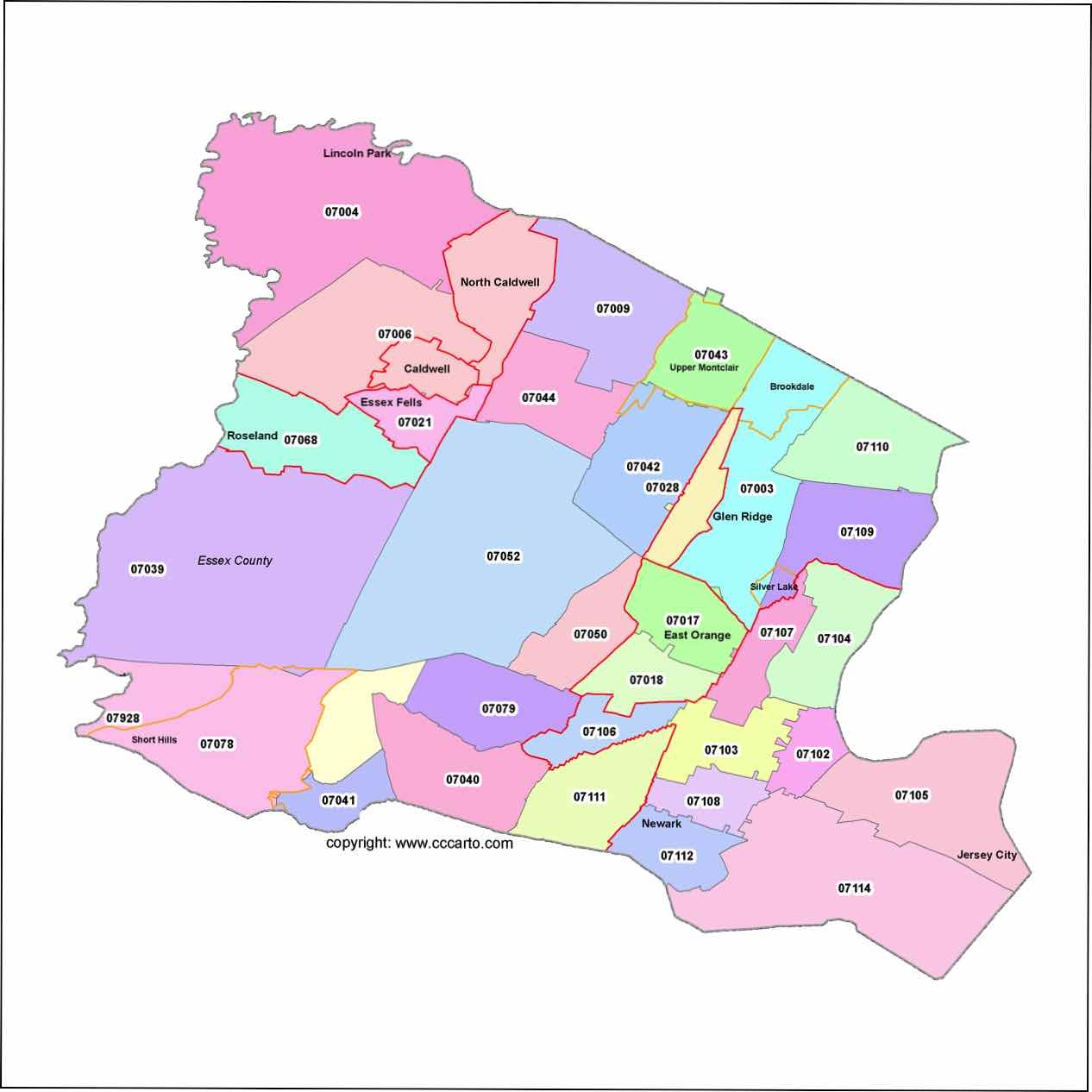 map of essex county