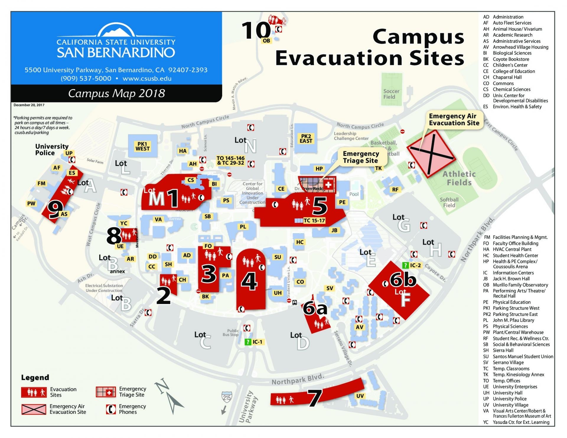 Evacuation Sites Emergency Management And Business Continuity CSUSB