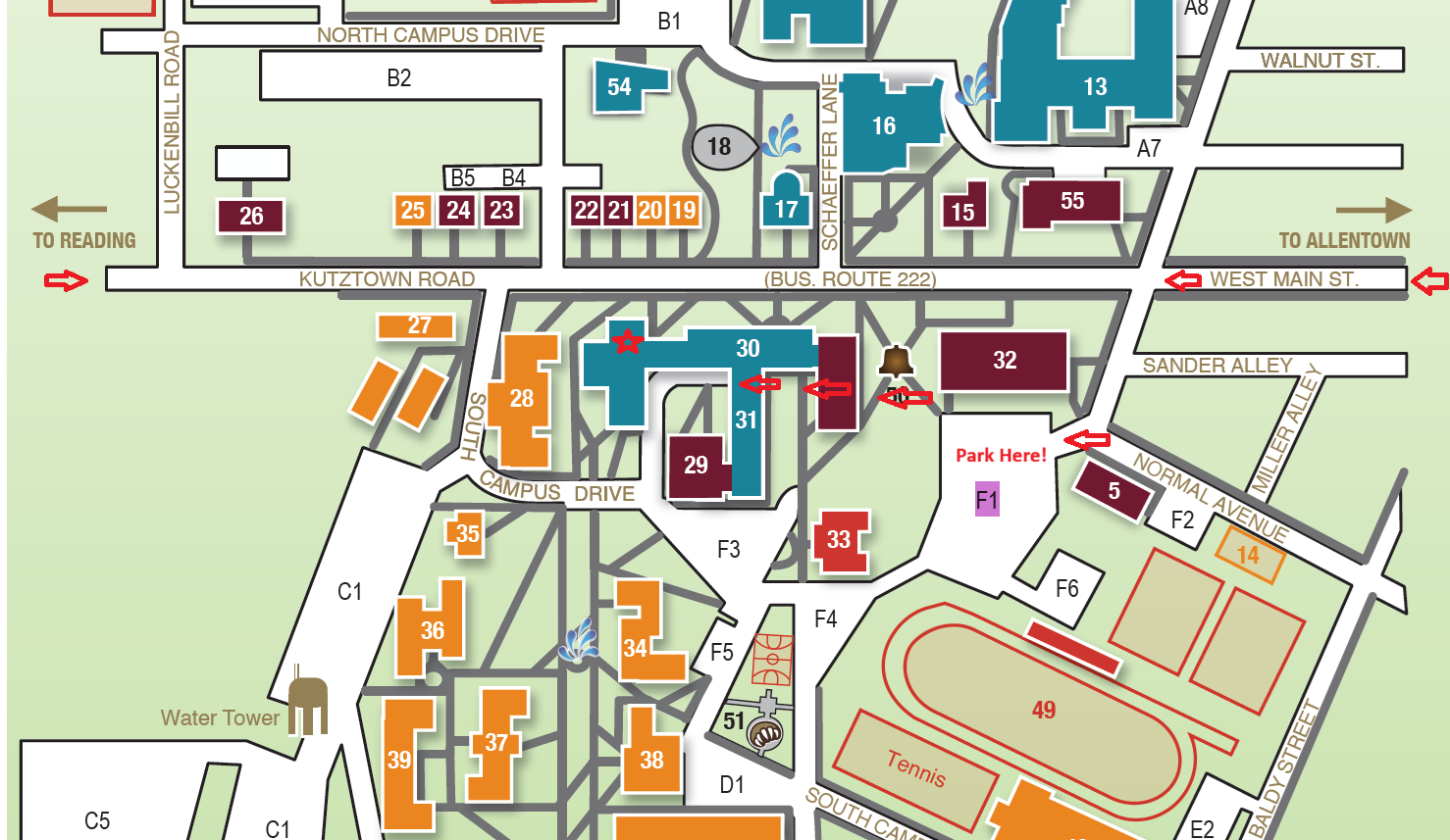 kutztown campus map