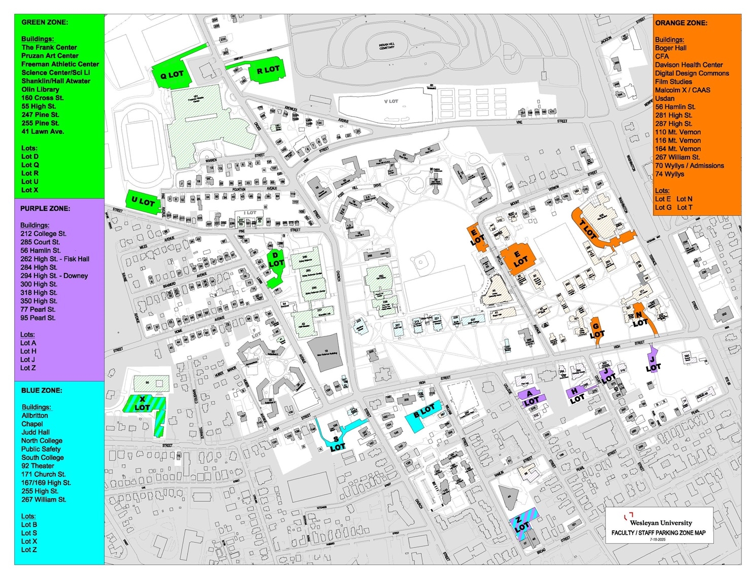 Faculty And Staff Map And Parking Regulations Wesleyan University Faculty And Staff Map And Parking Regulations Wesleyan University