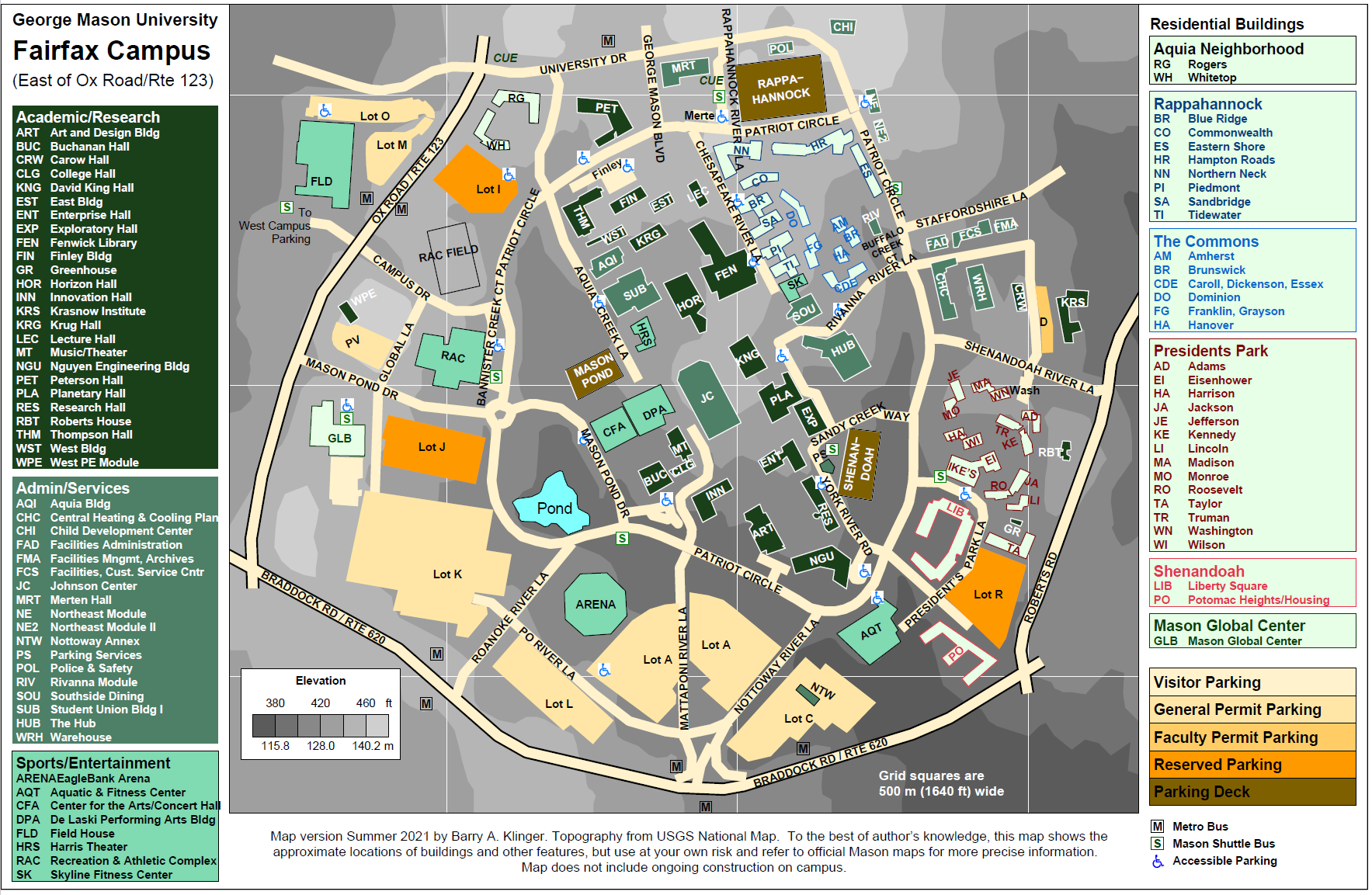 Fairfax Core Campus Map Fairfax Core Campus Map