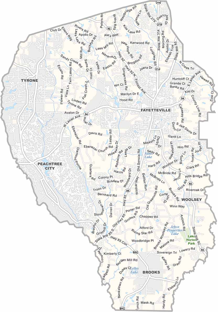 Fayette County Map Georgia US County Maps