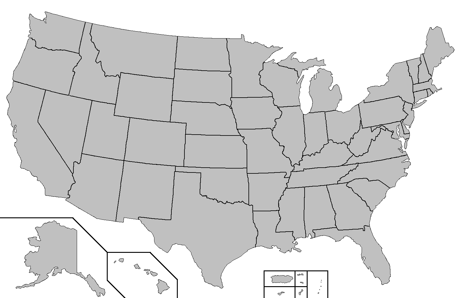 printable map united states blank