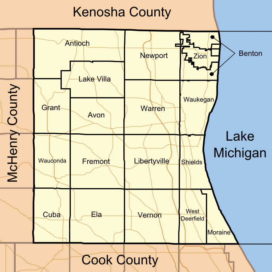 File Map Of Lake County Illinois Showing Townships png Wikimedia Commons