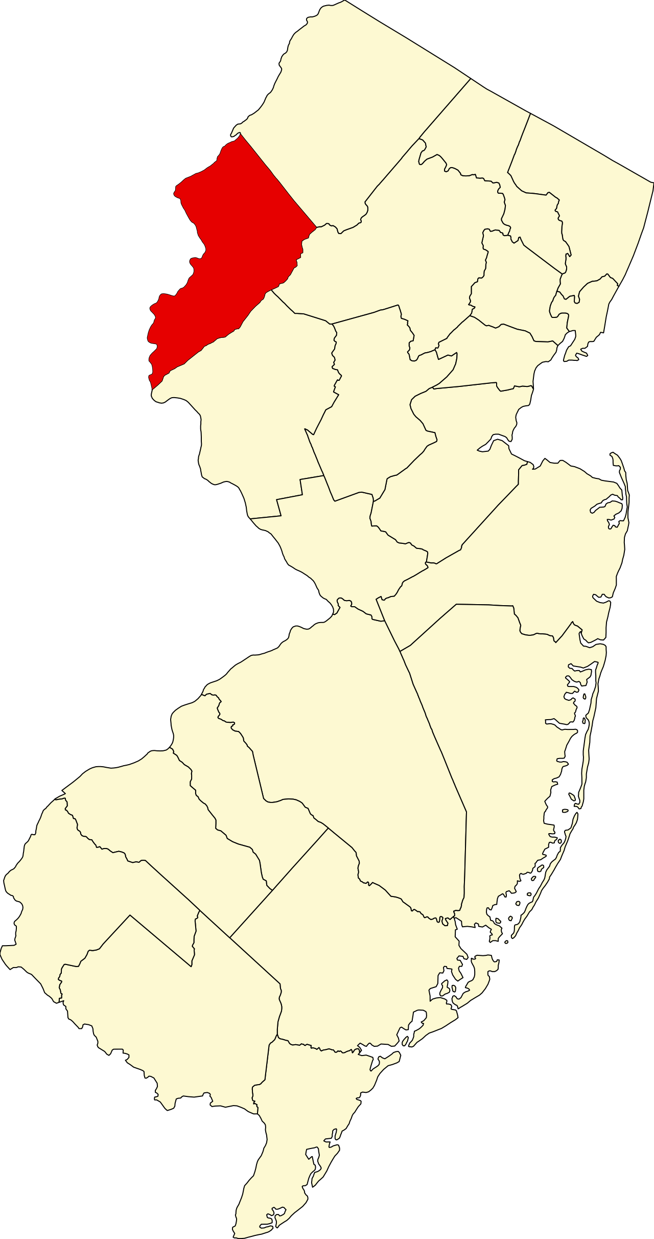 warren county new jersey map