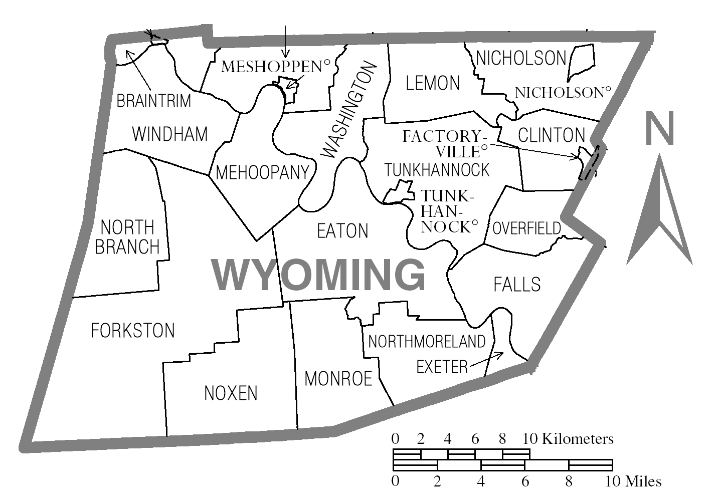 map of wyoming county