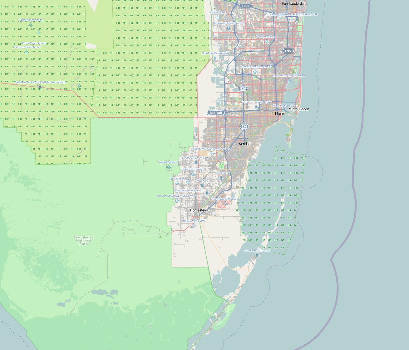 mapa de miami dade county