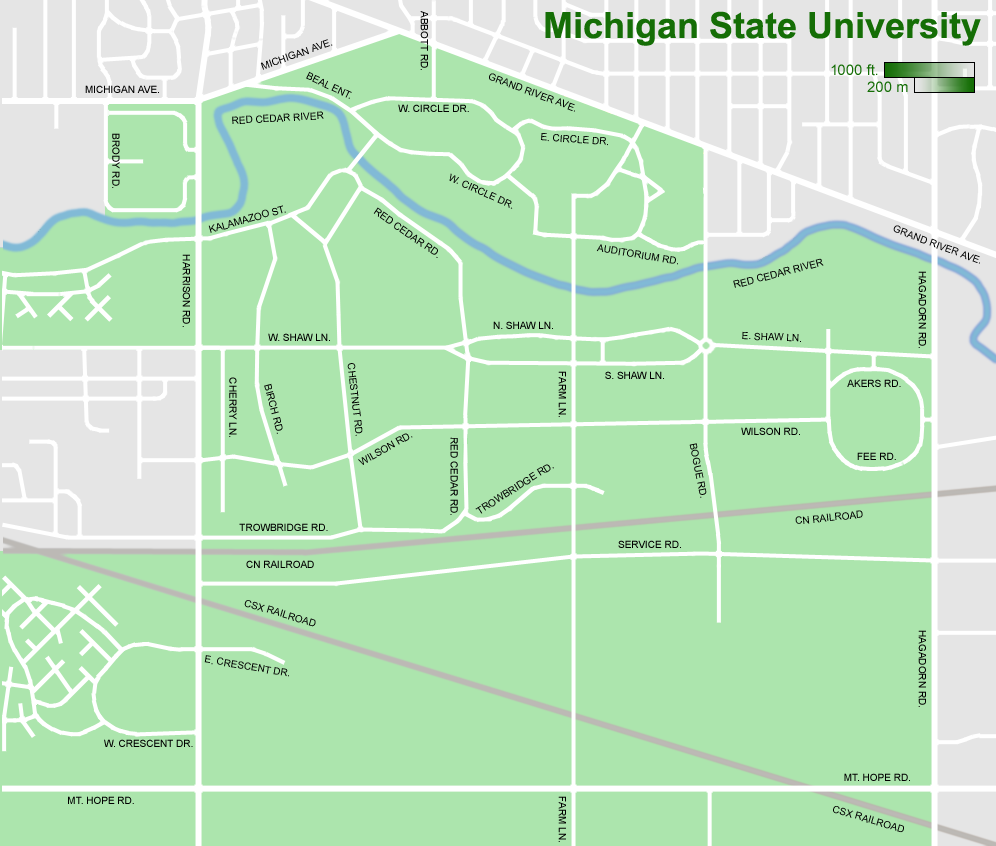 michigan state campus map