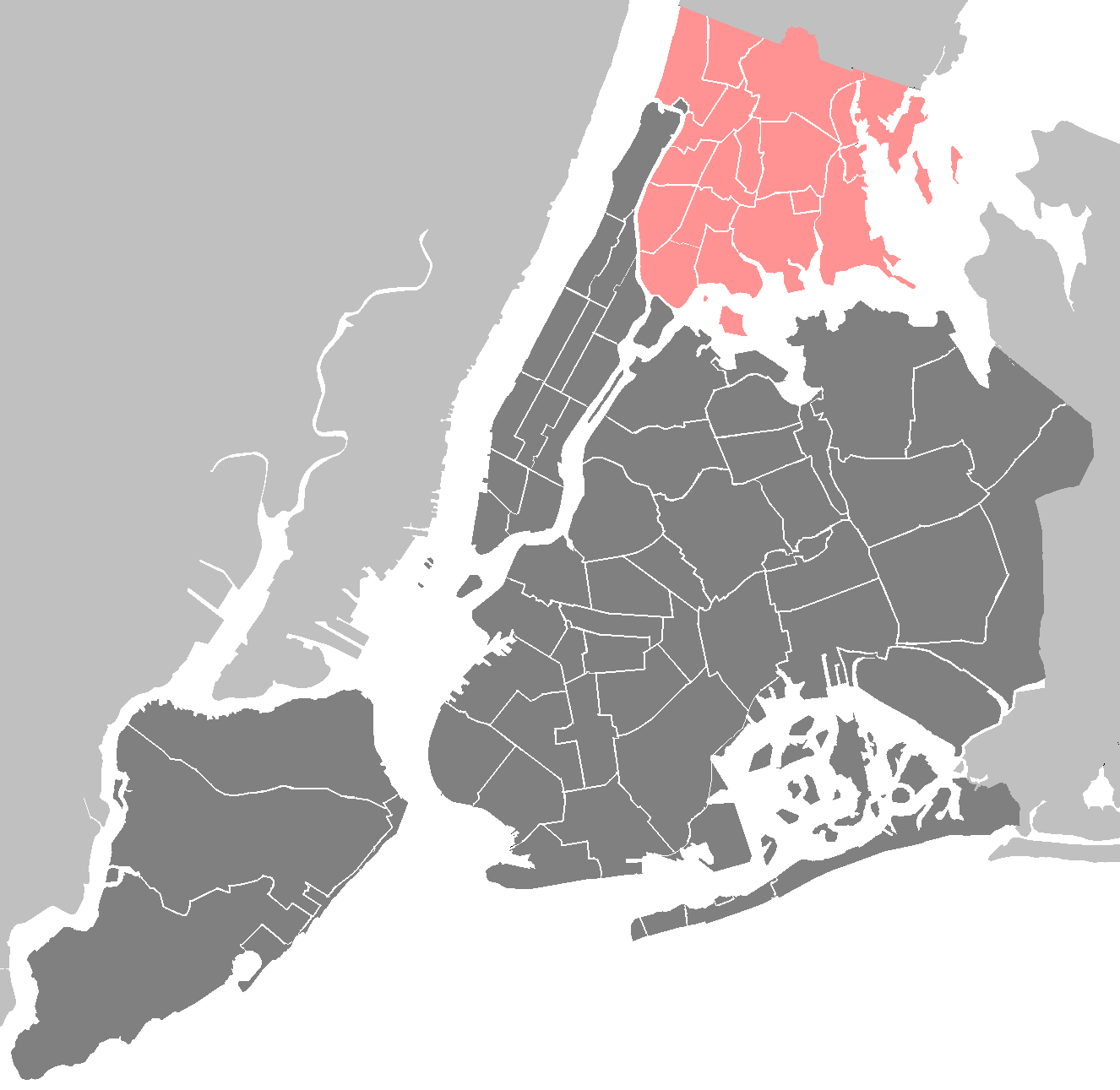 map of new york city bronx