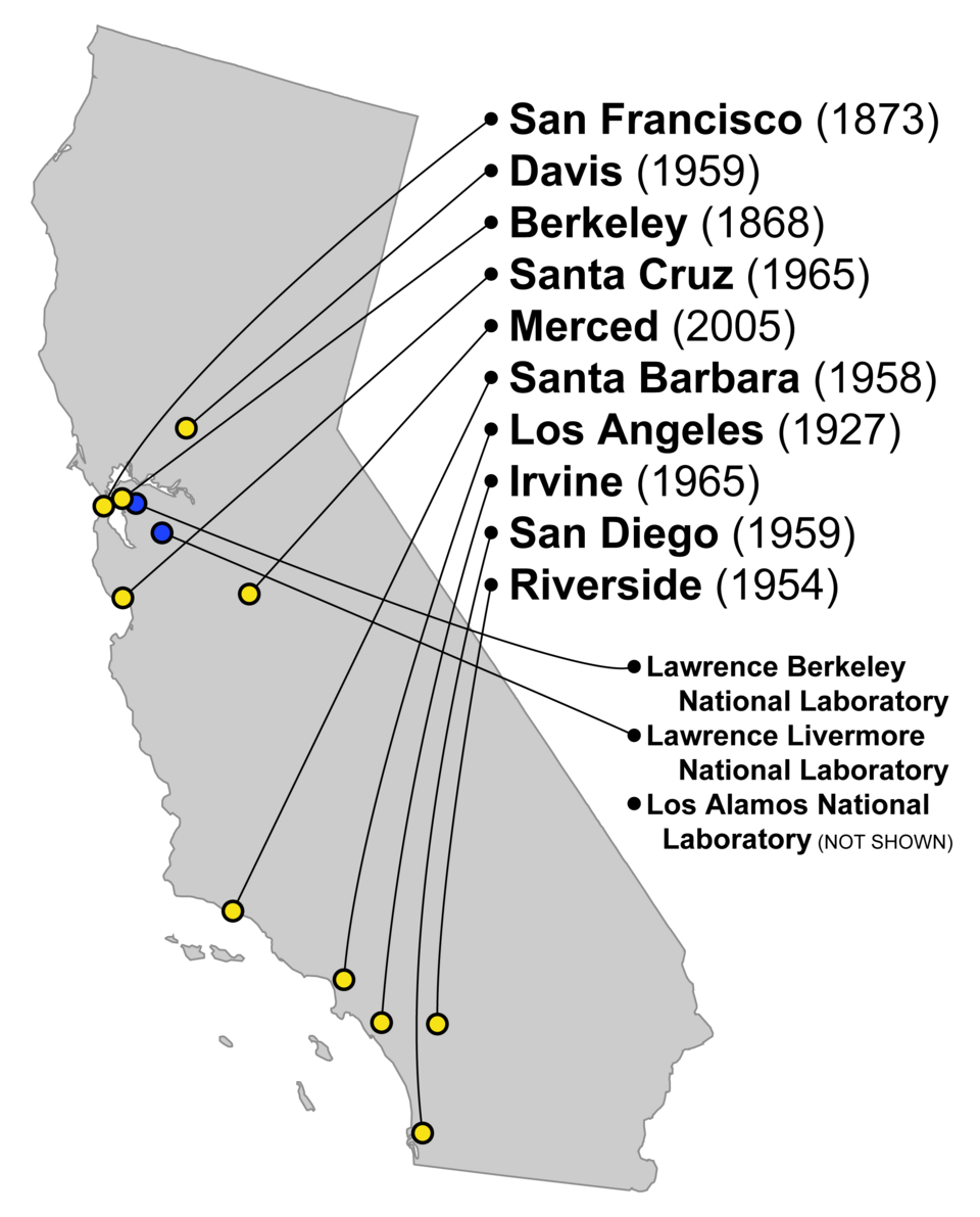 uc campuses map uc campuses map