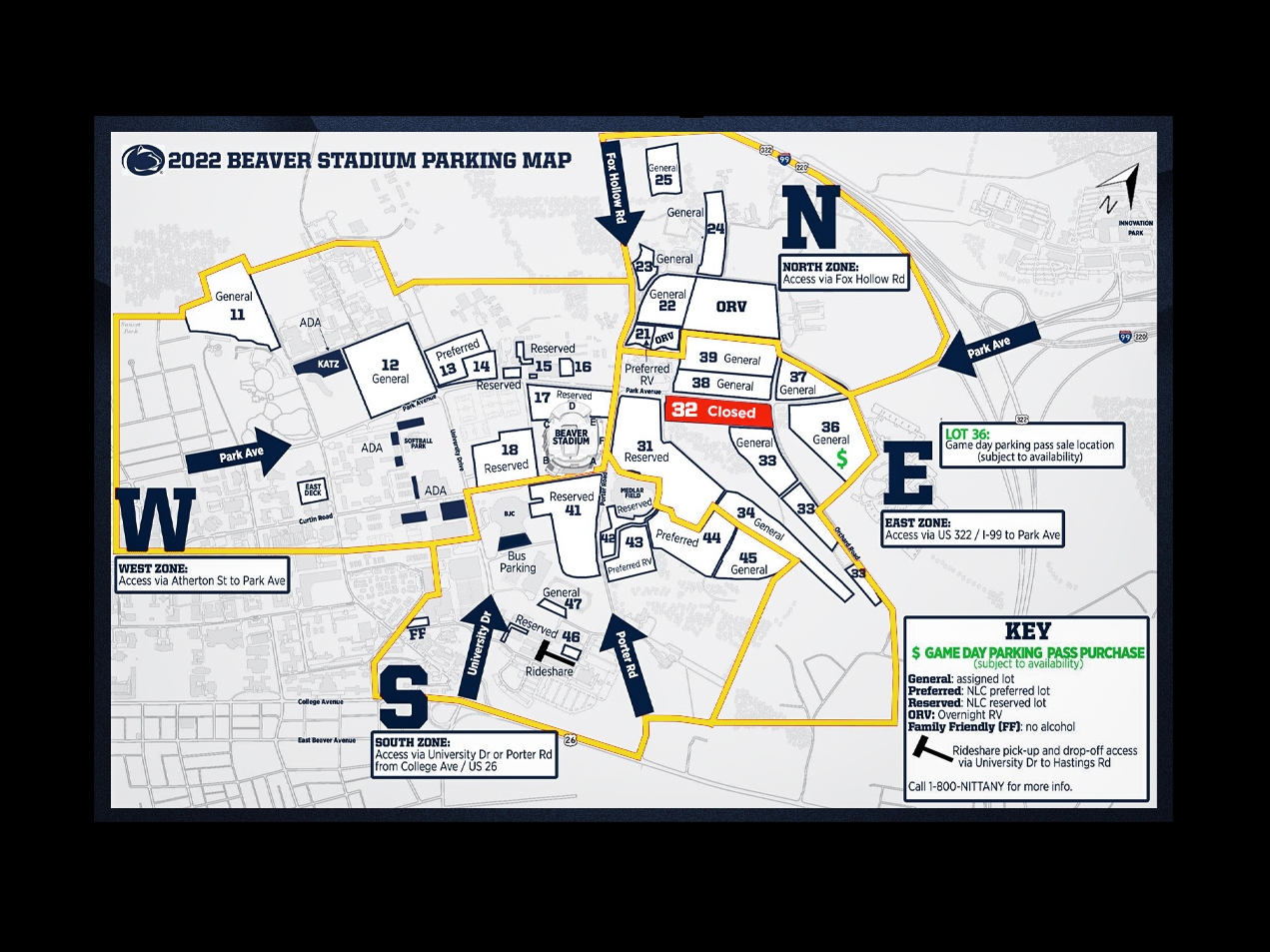 penn state campus parking map