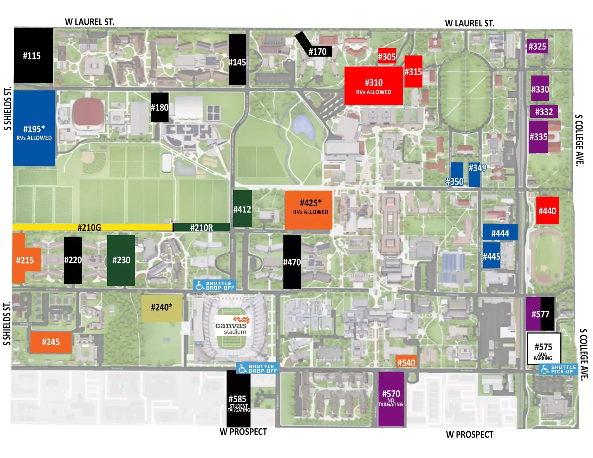 Football Season Parking Map Colorado State Athletics Football Season Parking Map Colorado State Athletics