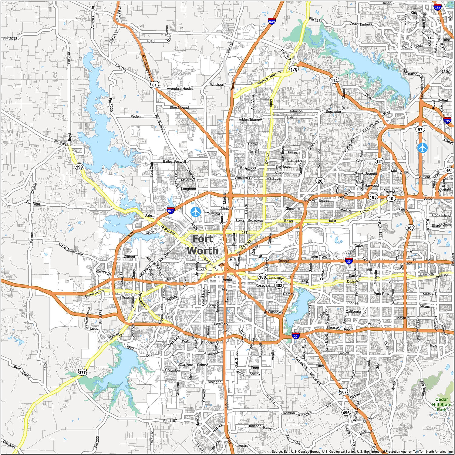 Fort Worth Texas Map GIS Geography