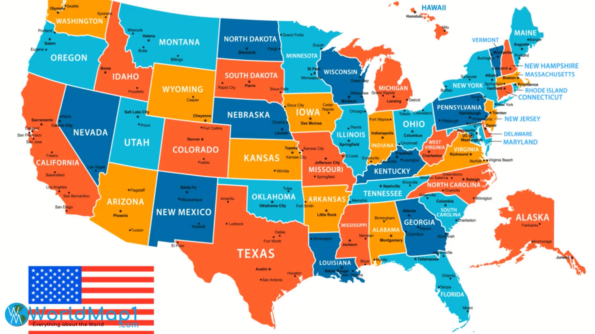 Free Printable United States Map With States Free Printable United States Map With States