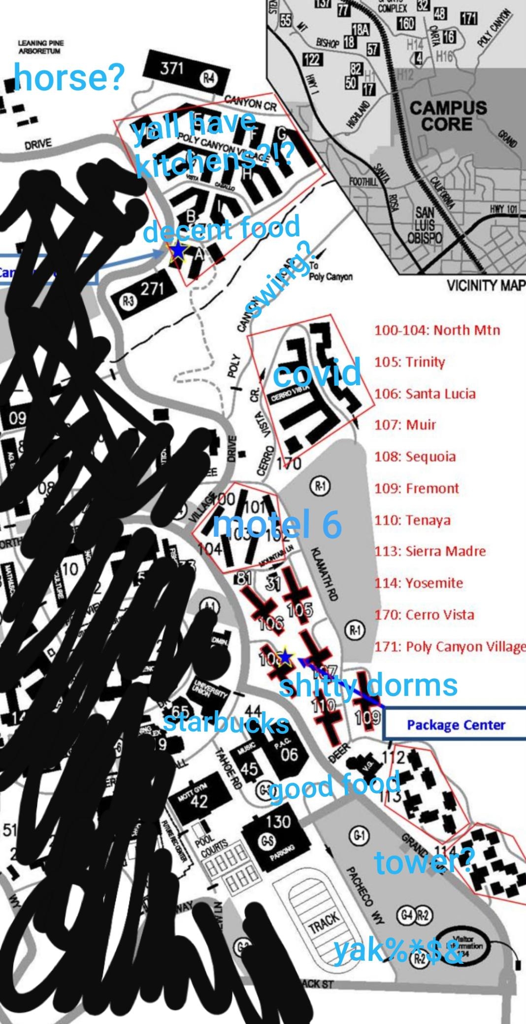 Freshman Map Of Campus R CalPoly