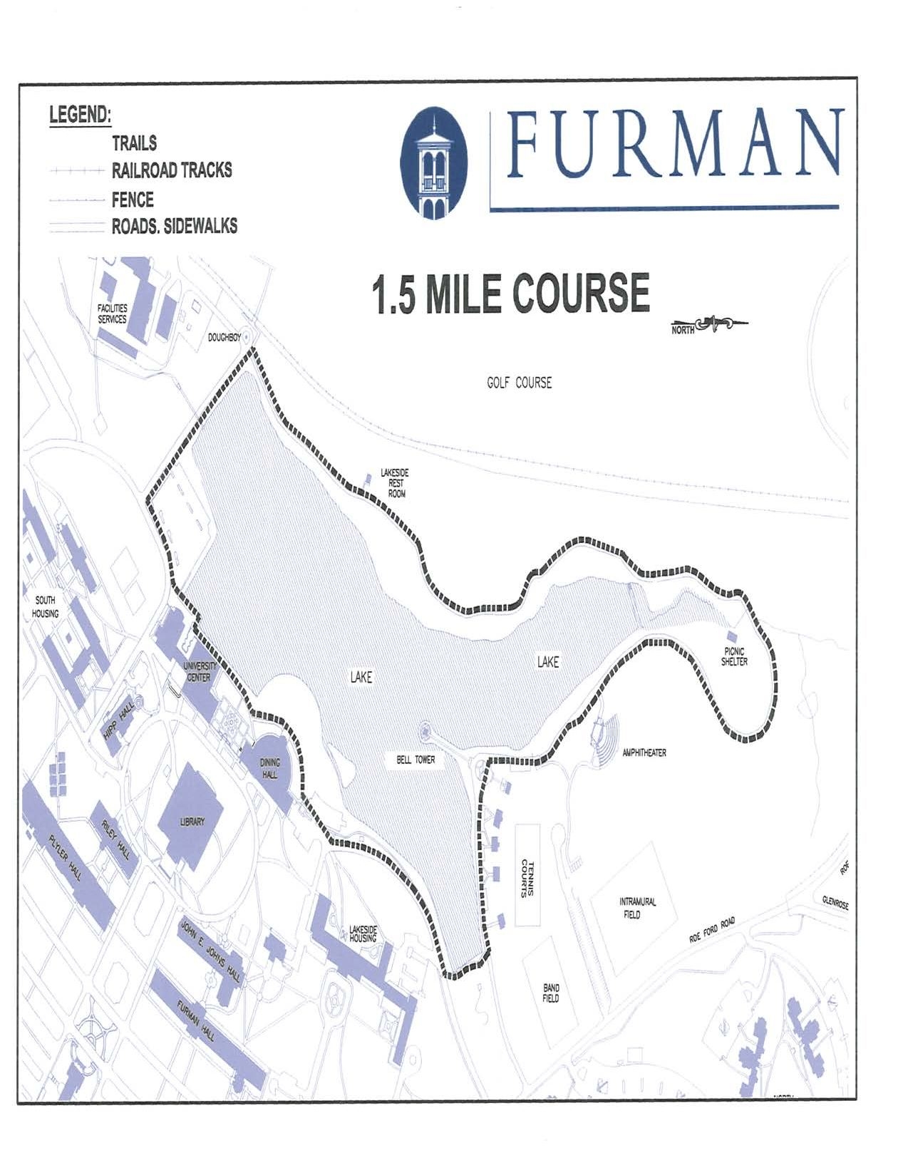 Furman Campus Walking Running Routes Live Well Furman