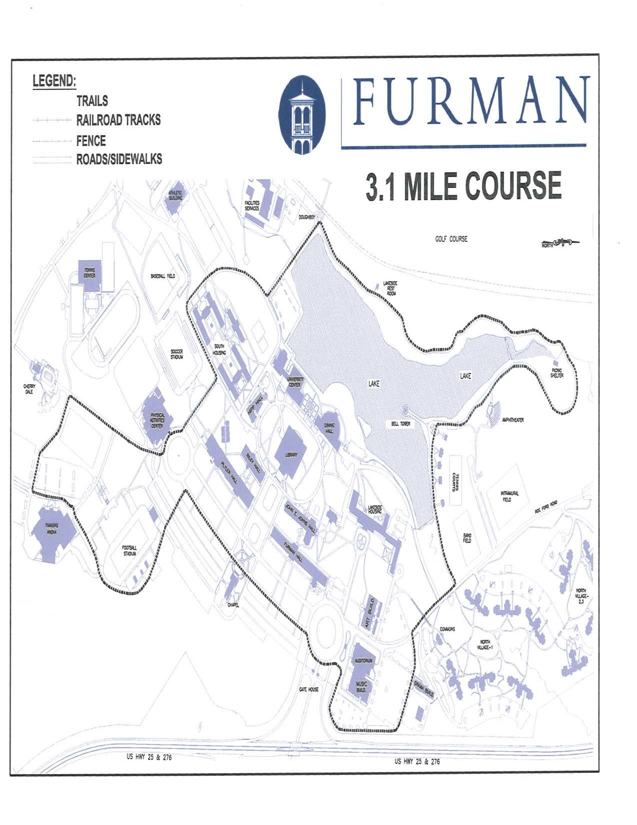 Furman Campus Walking Running Routes Live Well Furman