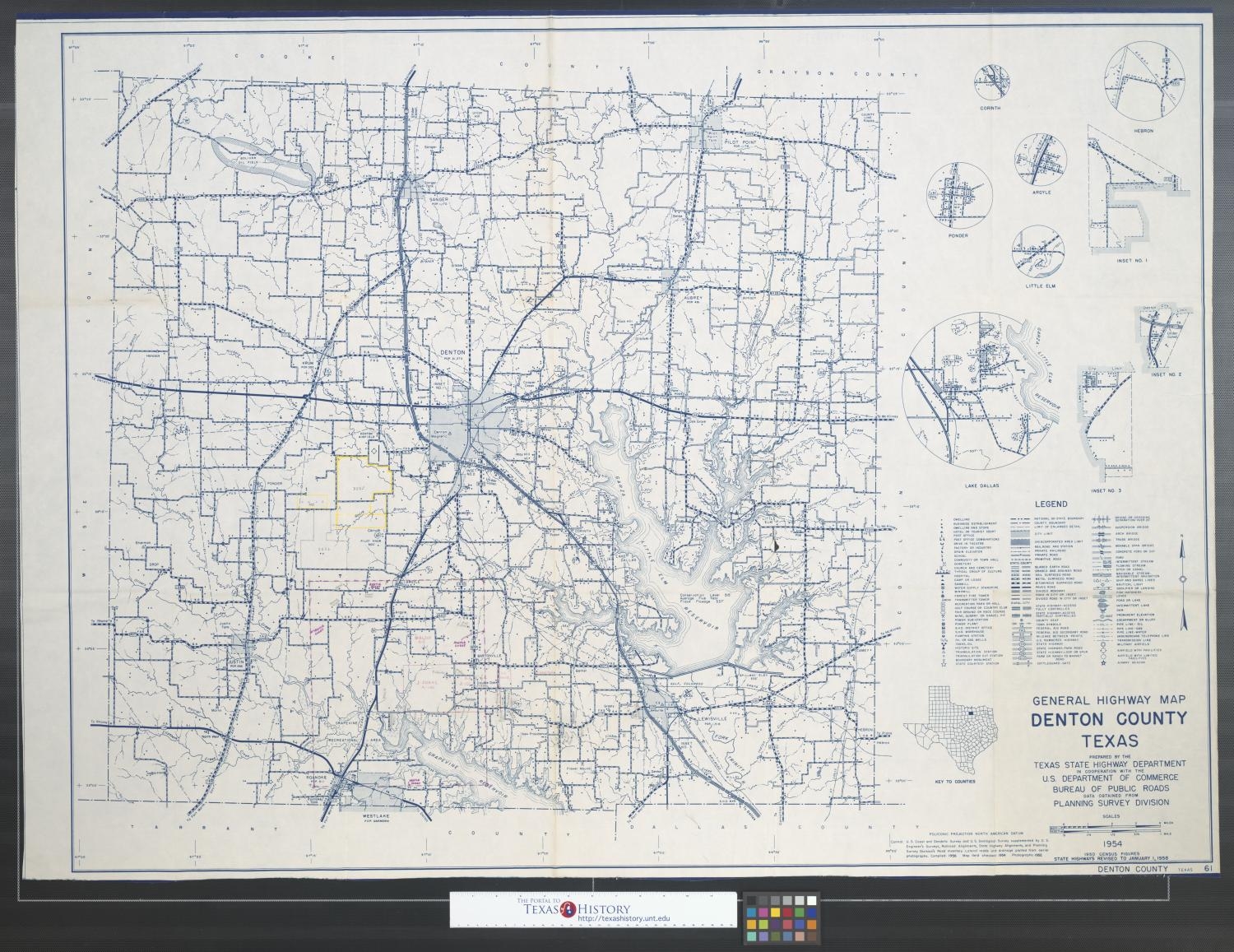 General Highway Map Denton County Texas The Portal To Texas History