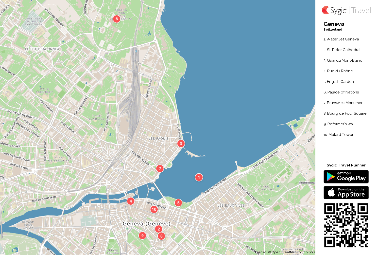Geneva Printable Tourist Map Tripomatic Geneva Printable Tourist Map Tripomatic