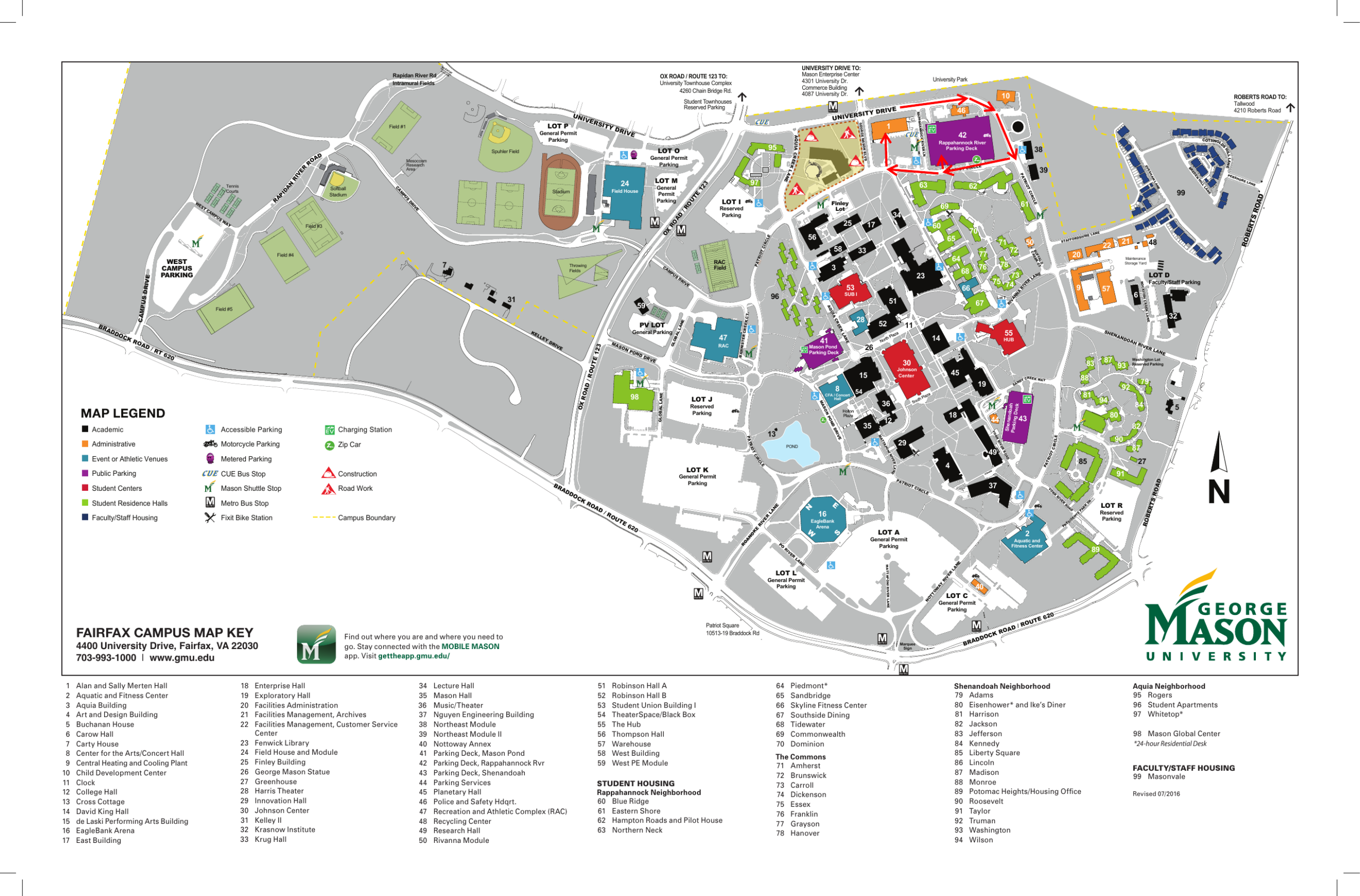 George Mason University Fairfax Campus Map George Mason University Fairfax Campus Map