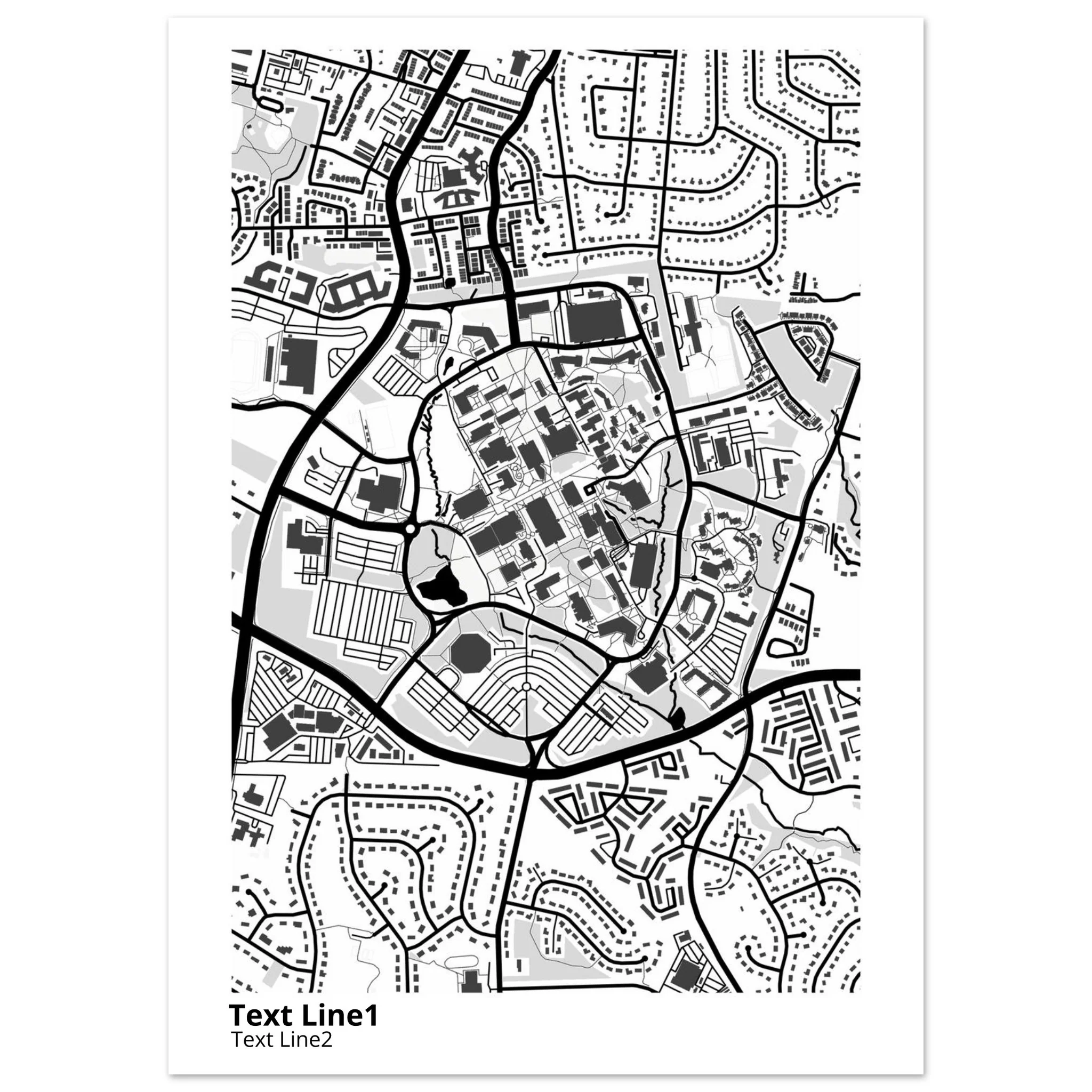 George Mason University Virginia Campus Map Poster Graduation Gift Ink And Atlas