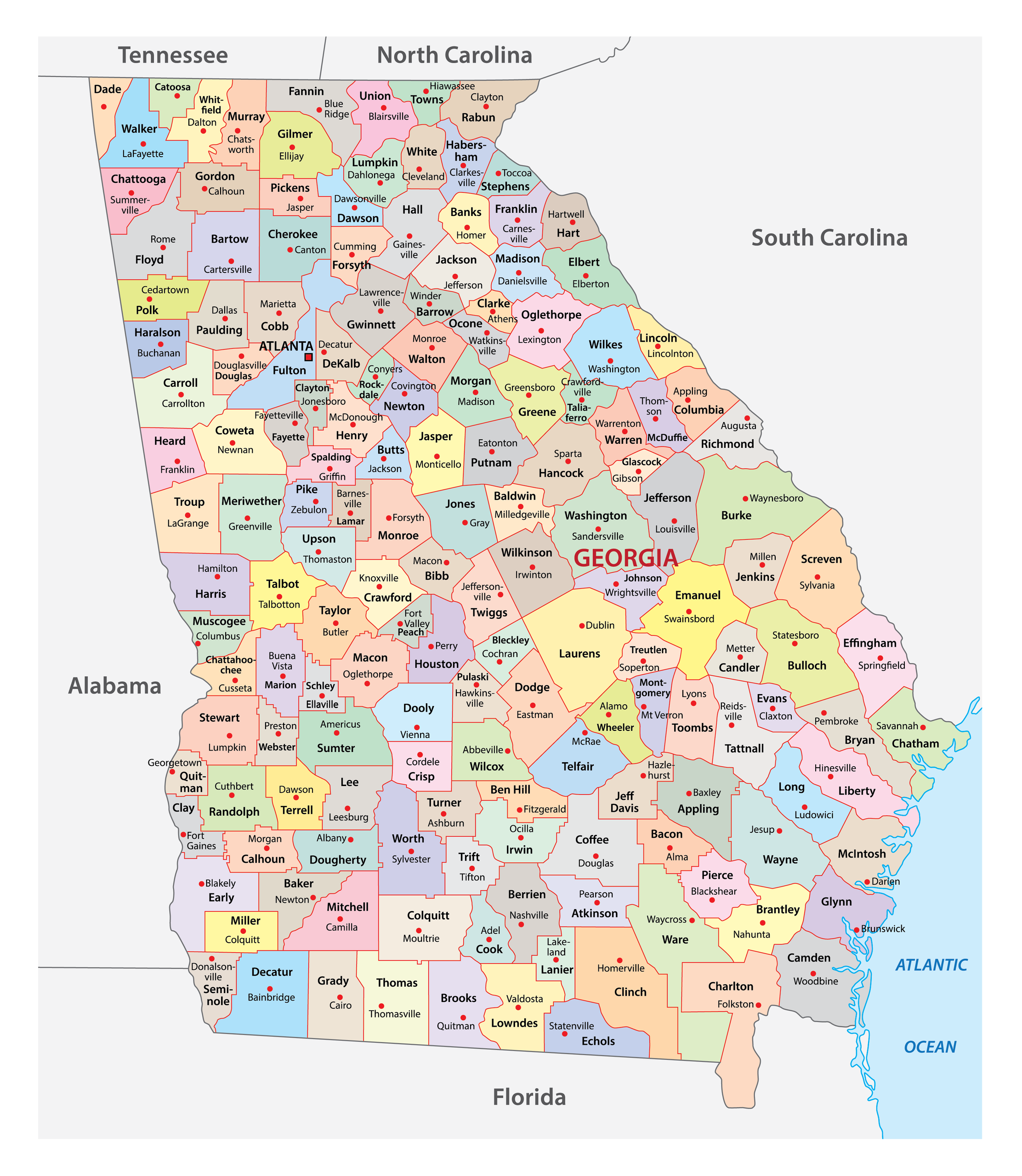 map of georgia counties