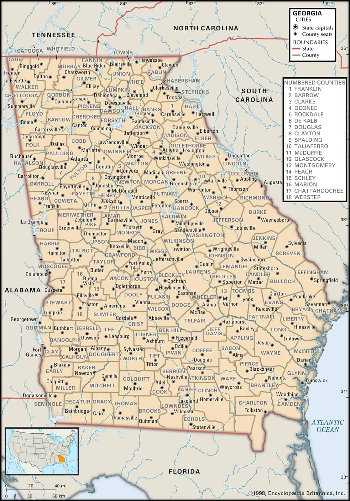 georgia map of counties