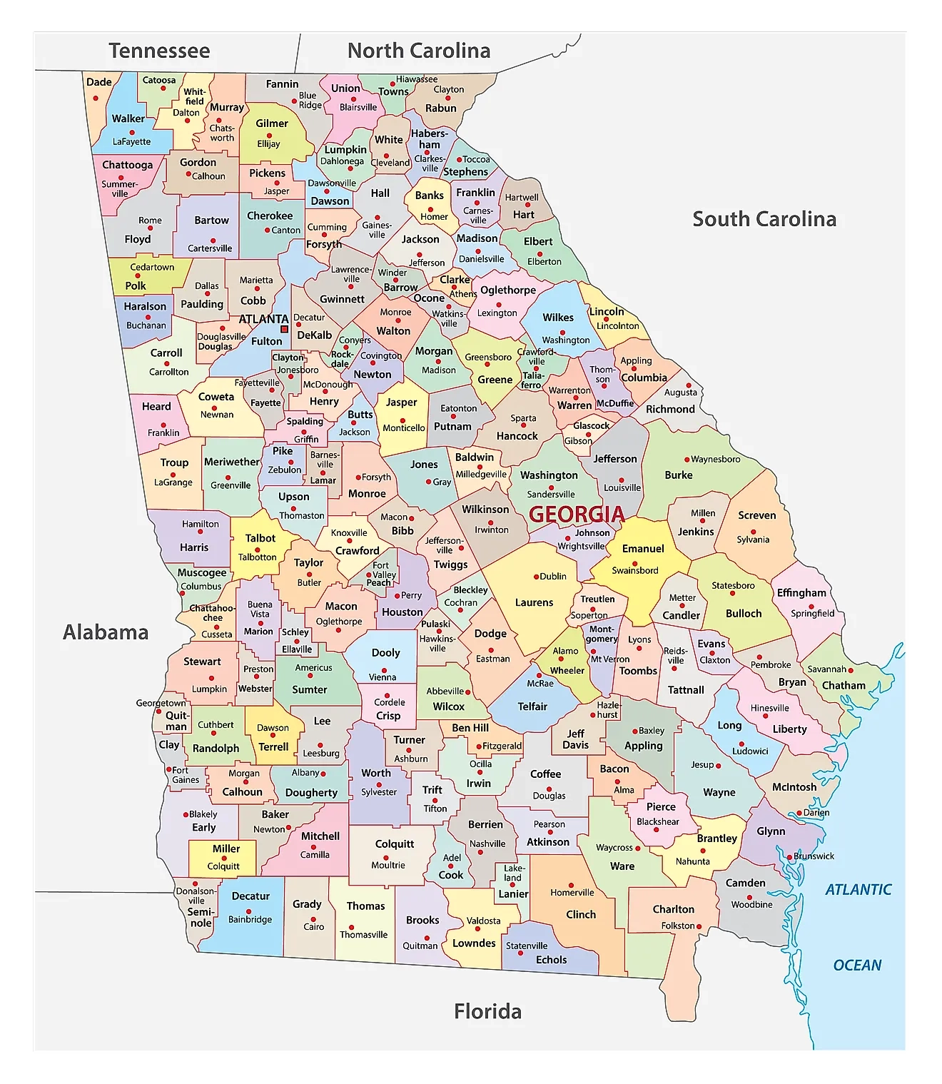 georgia map by county and city georgia map by county and city