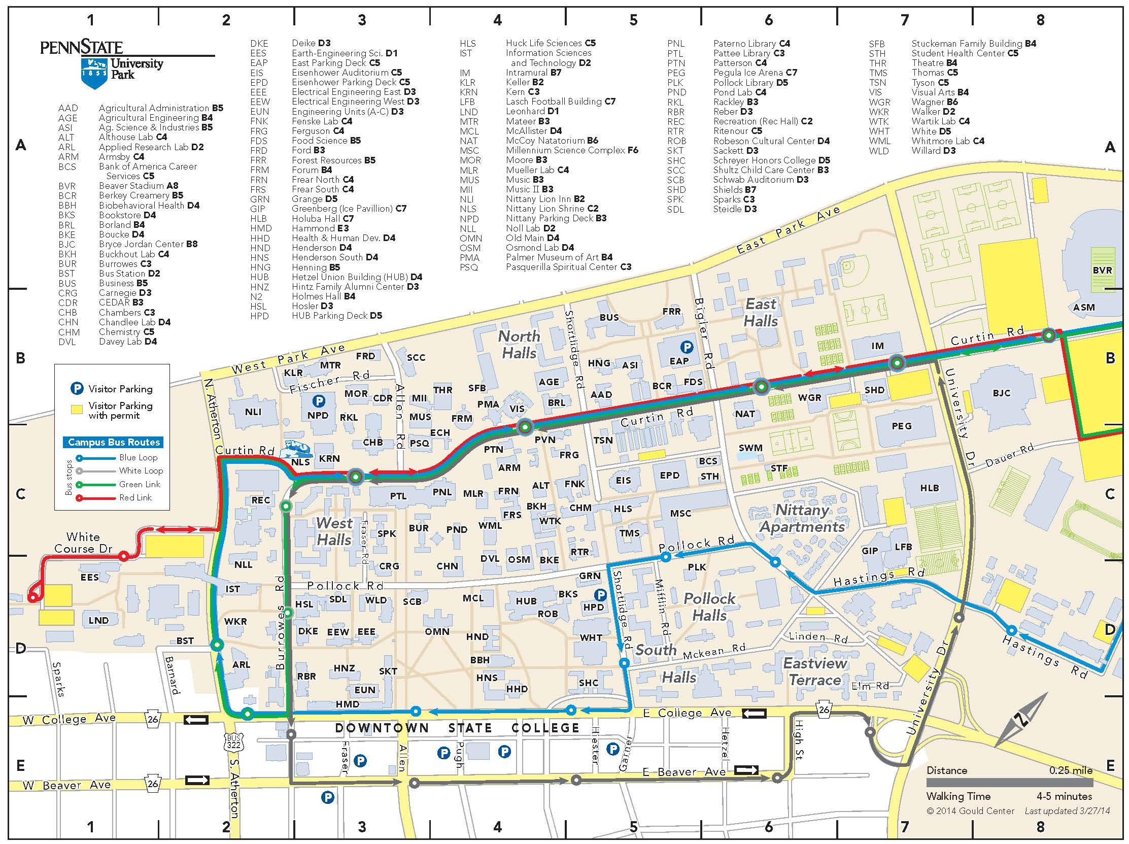 Gould Center Releases 2014 2015 Updates To Campus Maps Penn State University