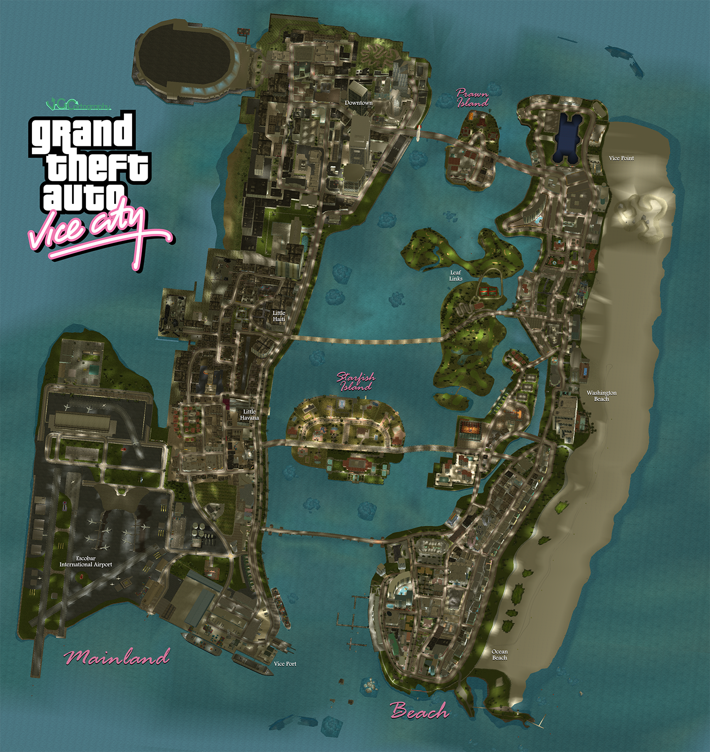 Grand Theft Auto 3 Vice City Map By VGCartography On DeviantArt Grand Theft Auto 3 Vice City Map By VGCartography On DeviantArt