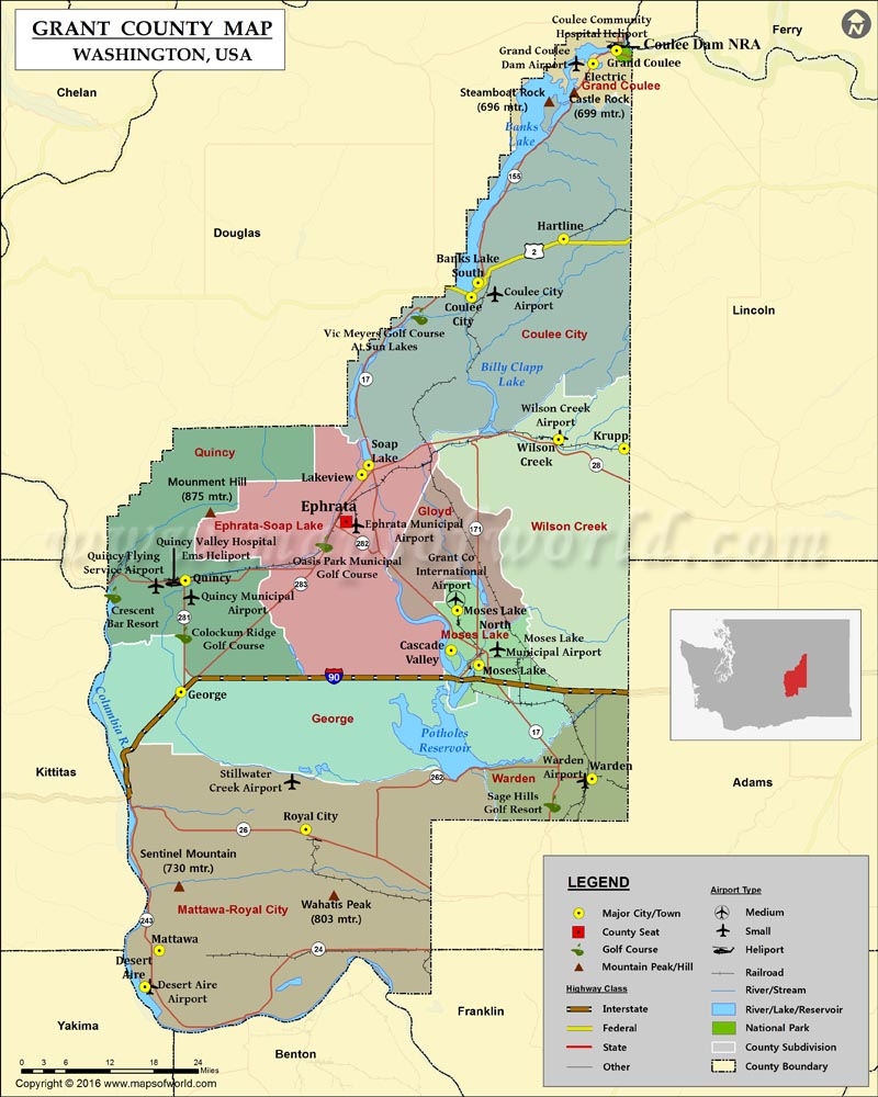 Grant County Map Washington Grant County Map Washington