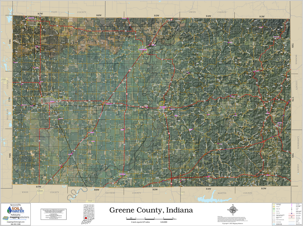 Greene County Indiana 2025 Aerial Wall Map Mapping Solutions Greene County Indiana 2025 Aerial Wall Map Mapping Solutions