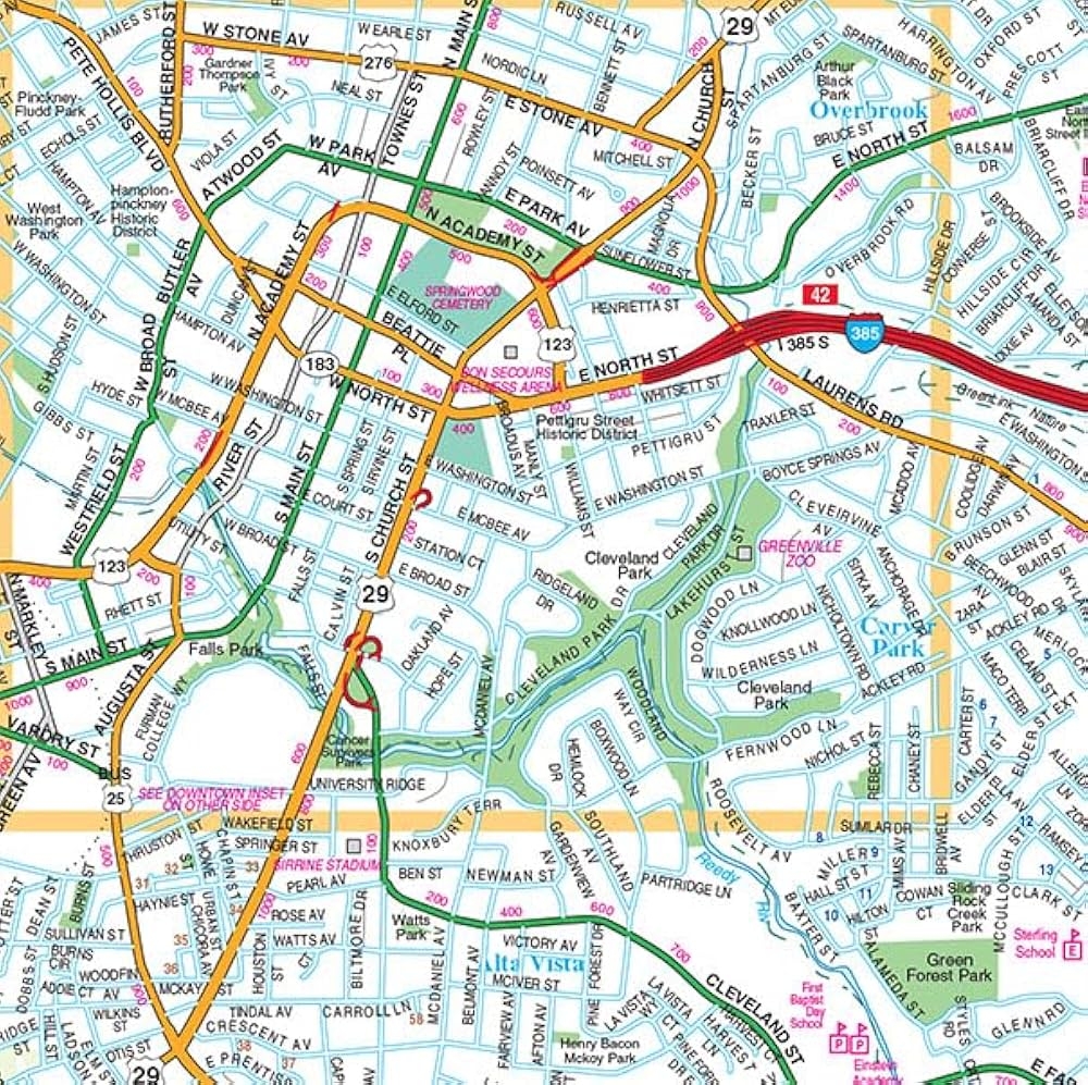 Greenville South Carolina Street Map GM Johnson 9781774494622 Amazon Books