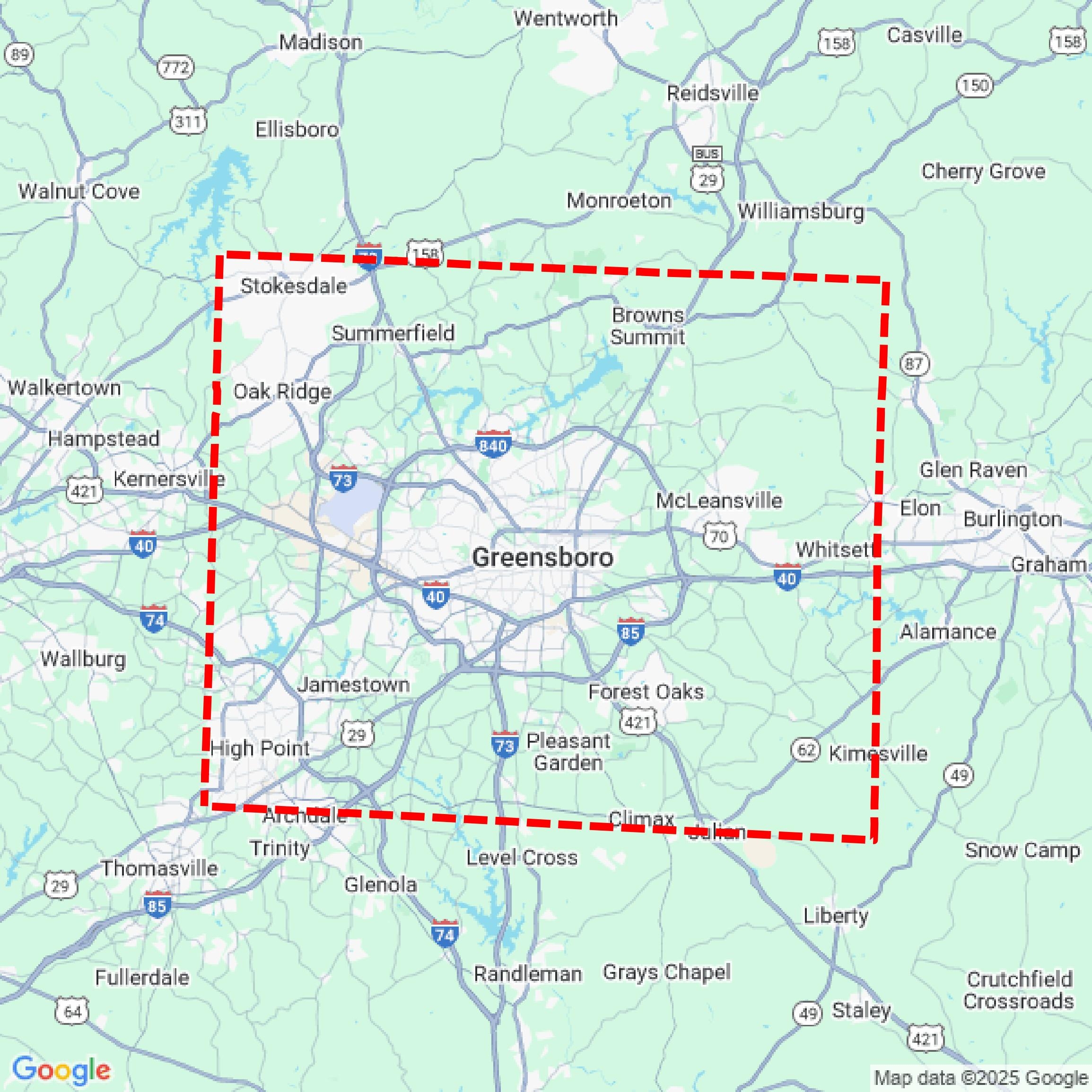 map of guilford county nc