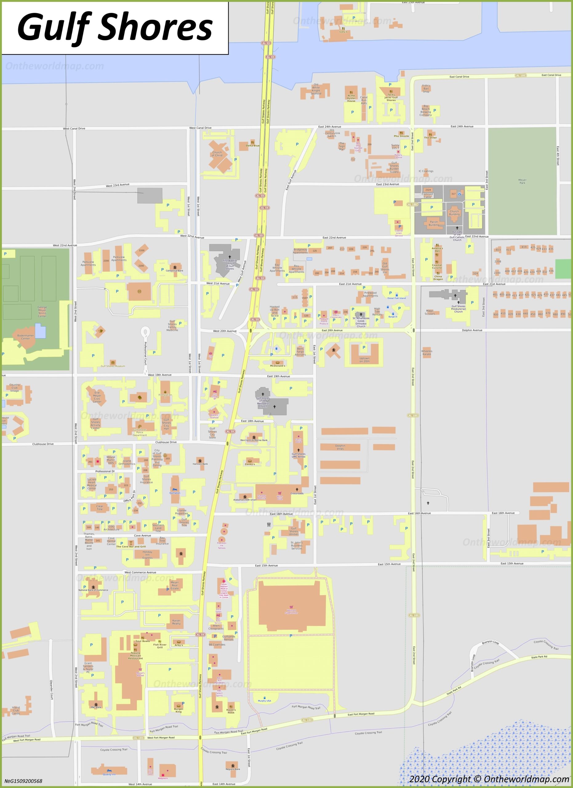 city map of gulf shores alabama
