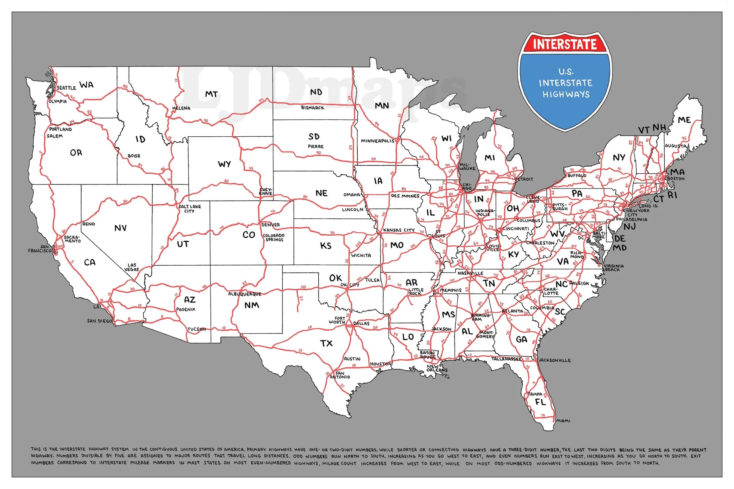 printable highway map of the united states