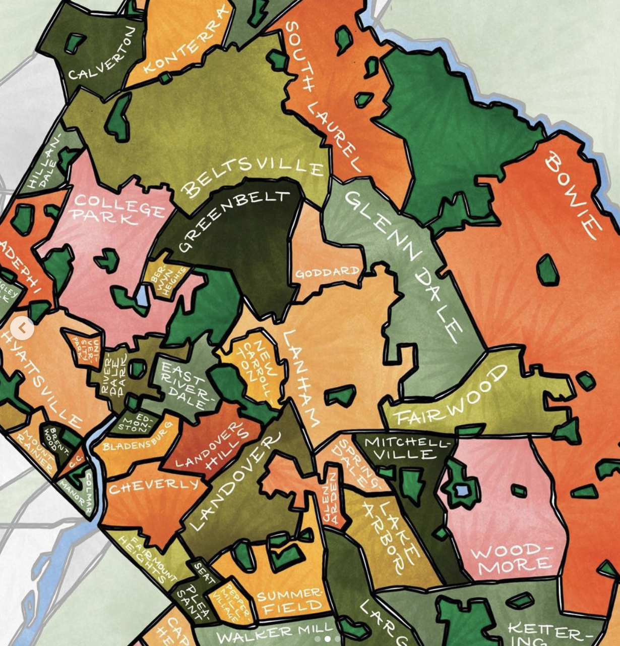 Hand Illustrated Prince George s County Map By Mount Rainier Designer Now Available Hand Illustrated Prince George s County Map By Mount Rainier Designer Now Available