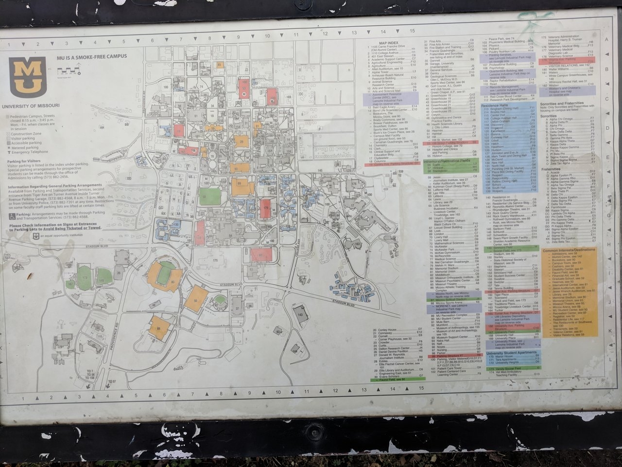 mizzou map of campus mizzou map of campus