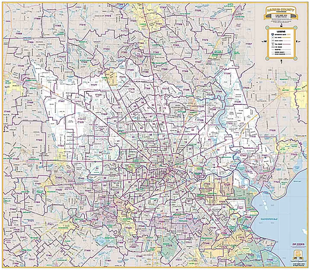 zip code map of harris county