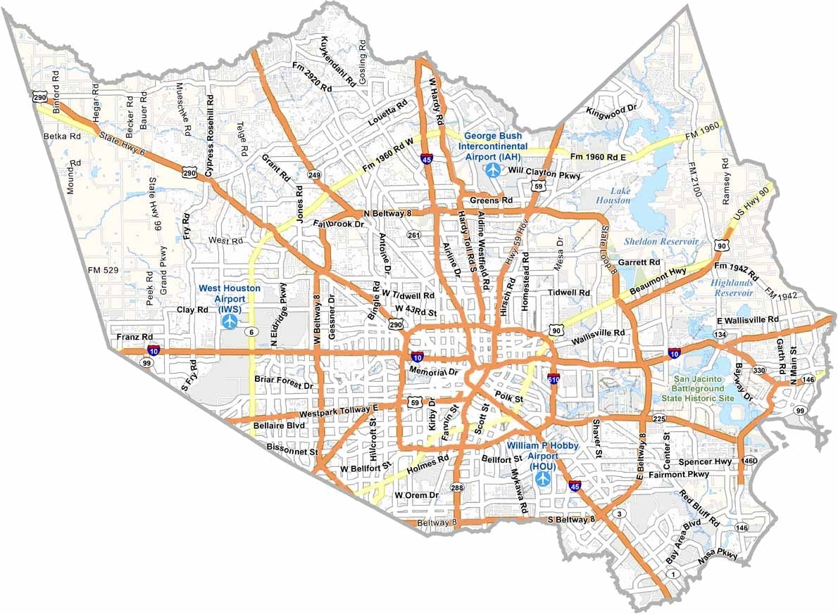 Harris County Map Texas US County Maps