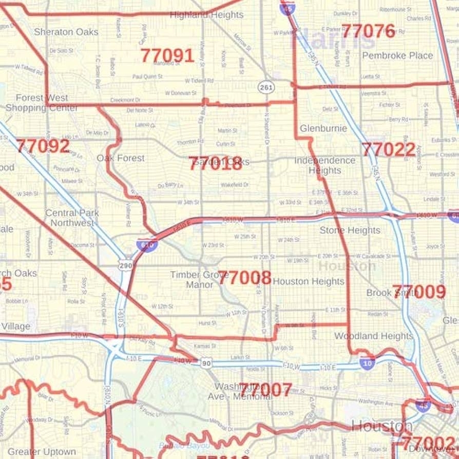 harris county zip code map harris county zip code map