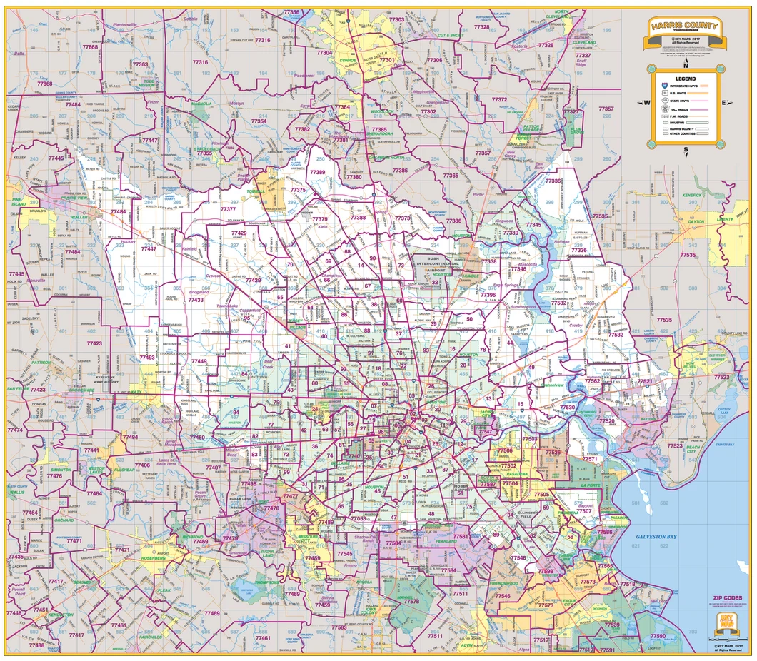 Harris County Thoroughfares 2025 Houston Map Company