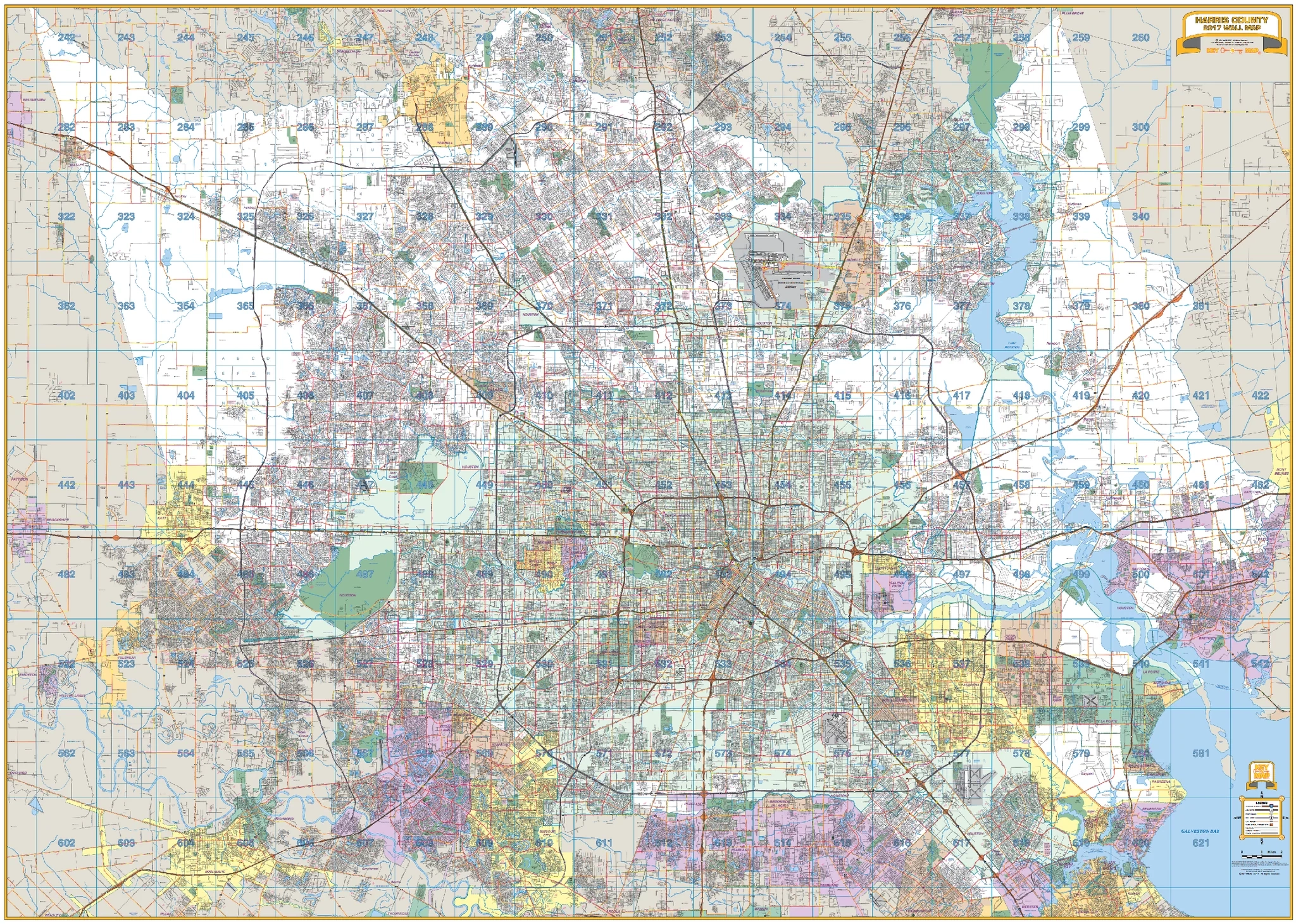 Harris County Wall Map 2025 Houston Map Company
